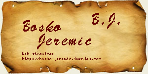 Boško Jeremić vizit kartica